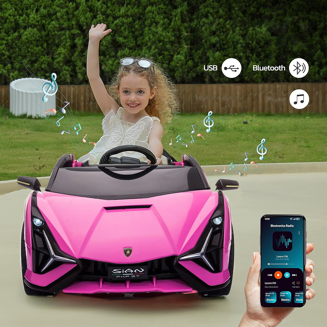 Lamborghini Sian Bateria Rosado 5