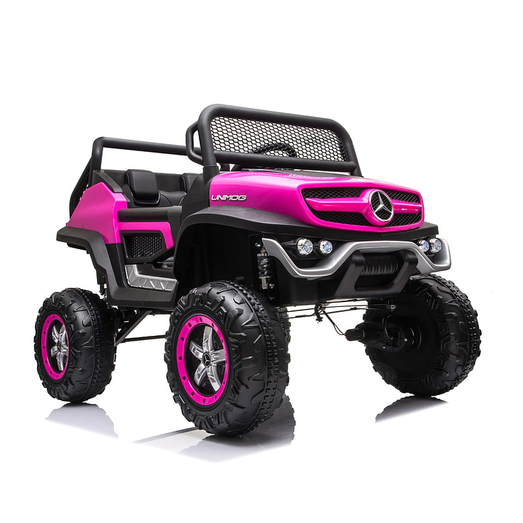 Buggy XXL a Batería 12V 14 Ah MERCEDES UNIMOG 4×4 Pantalla Touch Ruedas goma- rosada 1