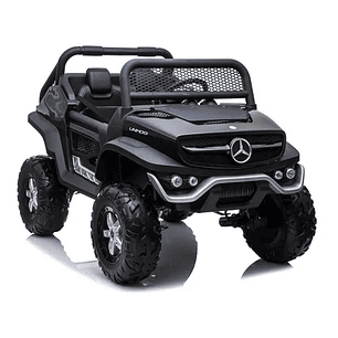 Buggy XXL a Batería 12V 14 Ah MERCEDES UNIMOG 4×4 Pantalla Touch Ruedas goma- Negro