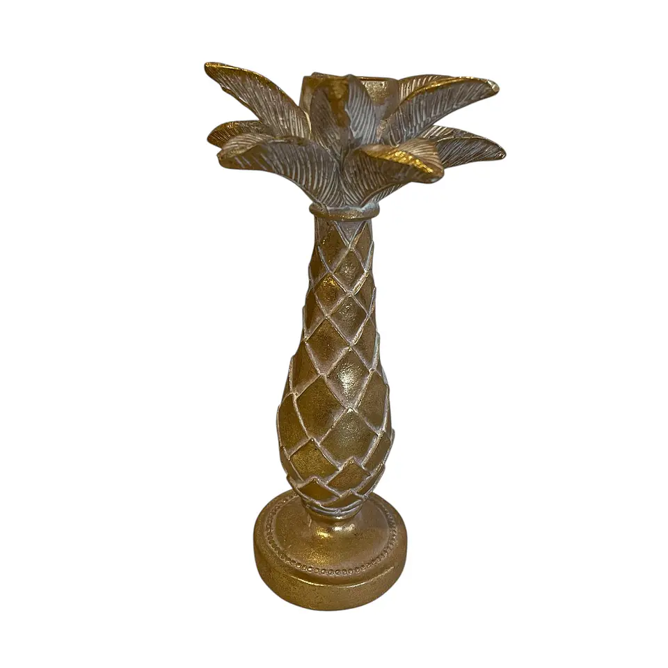 Castiçal Palmeira Dourado 19cm  1