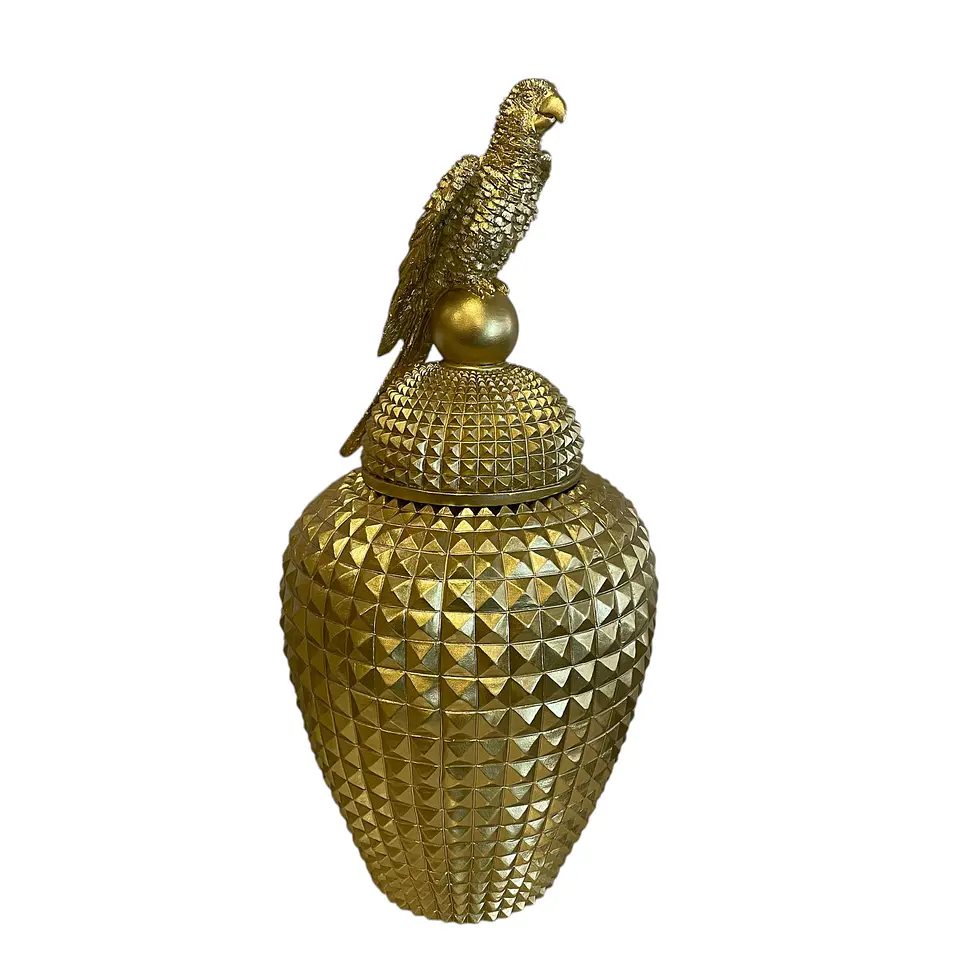 Pote Arara Dourado 38cm  1