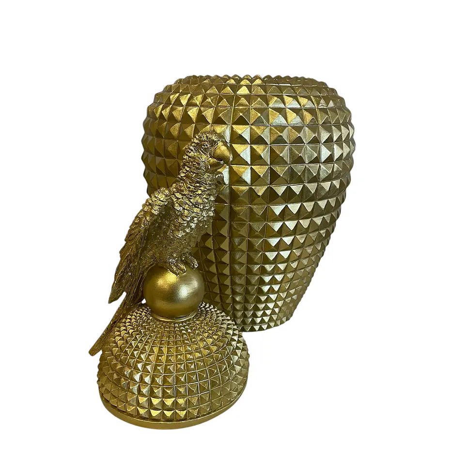 Pote Arara Dourado 38cm  3