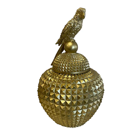 Pote Arara Dourado 34cm