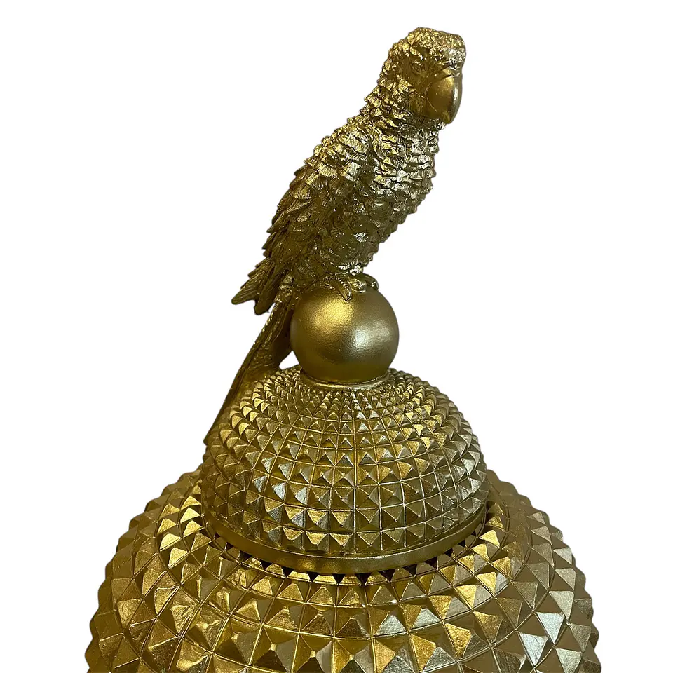 Pote Arara Dourado 34cm 2