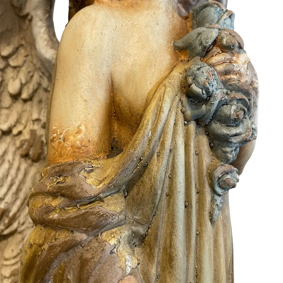 Estátua de Anjo Vintage em Fibra e Cimento 70cm para Jardim e Decoração 4