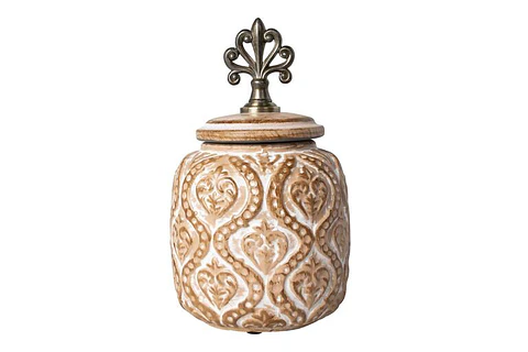 Pote de Cerâmica com Pega em Metal – Estilo Contemporâneo 24 cm