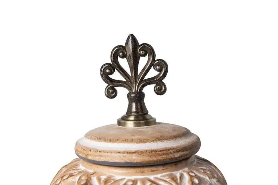 Pote de Cerâmica com Pega em Metal – Estilo Contemporâneo 29cm  2