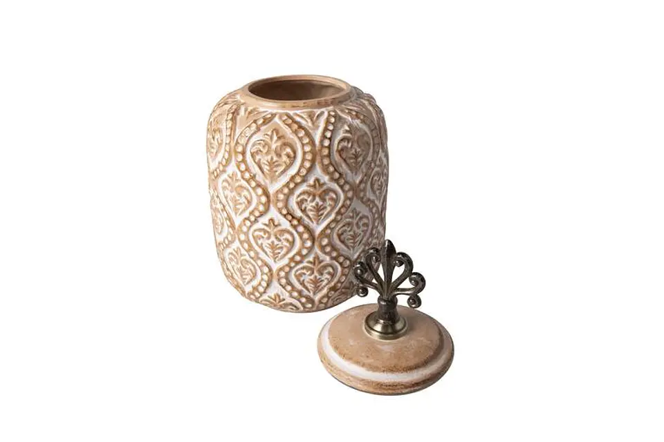 Pote de Cerâmica com Pega em Metal – Estilo Contemporâneo 29cm  3