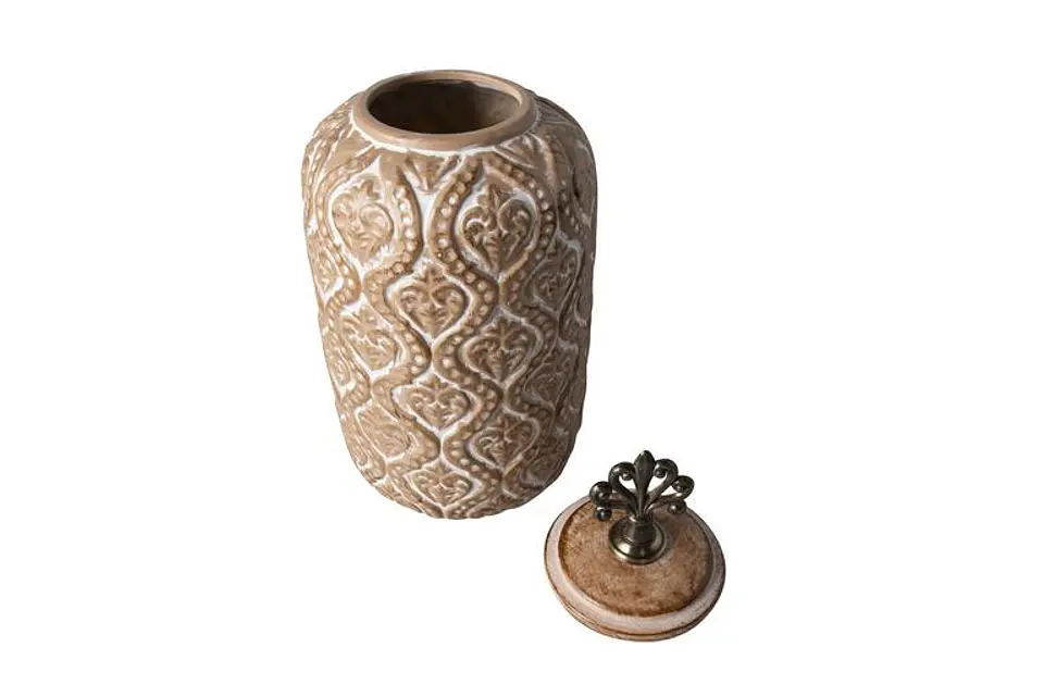 Pote de Cerâmica com Pega em Metal – Estilo Contemporâneo 37cm 3