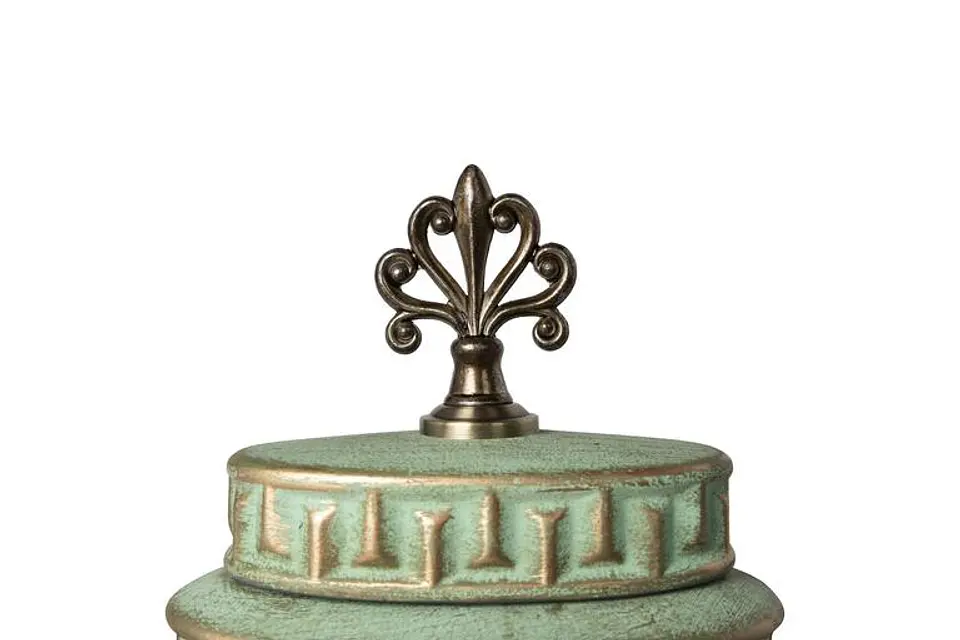 Pote Decorativo Verde e Dourado 30cm 2