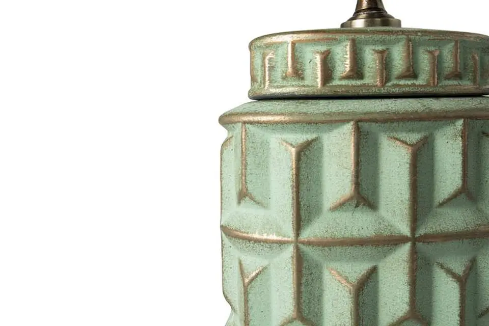 Pote Decorativo Verde e Dourado 30cm 4