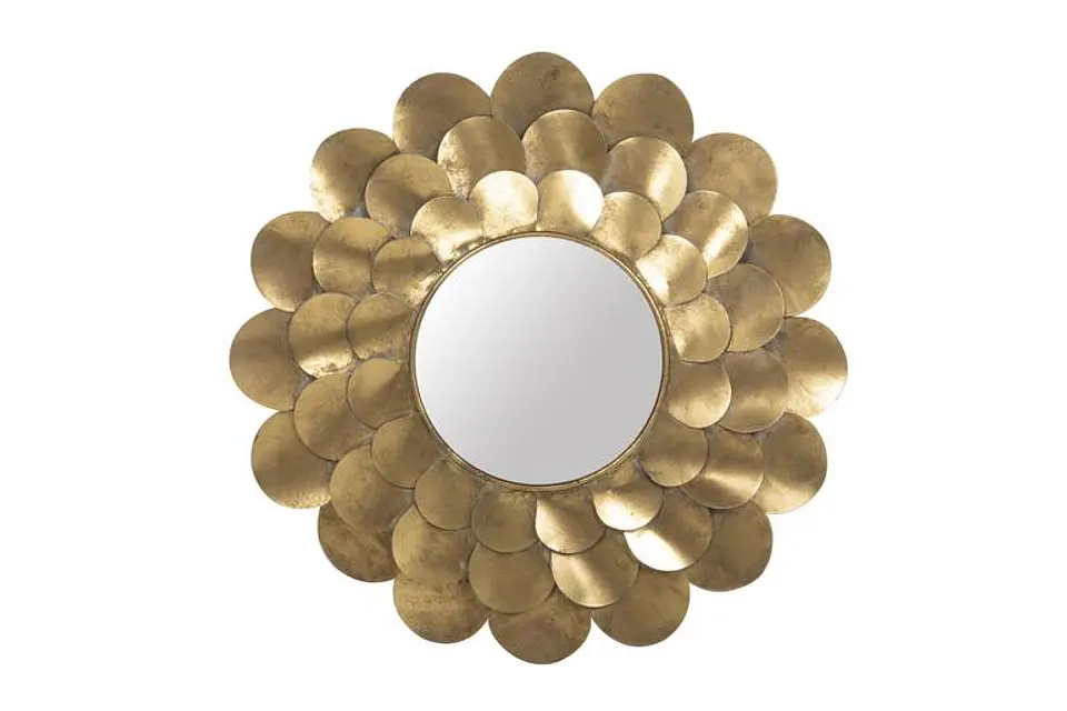 Espelho Redondo em Metal Dourado 71cm 1