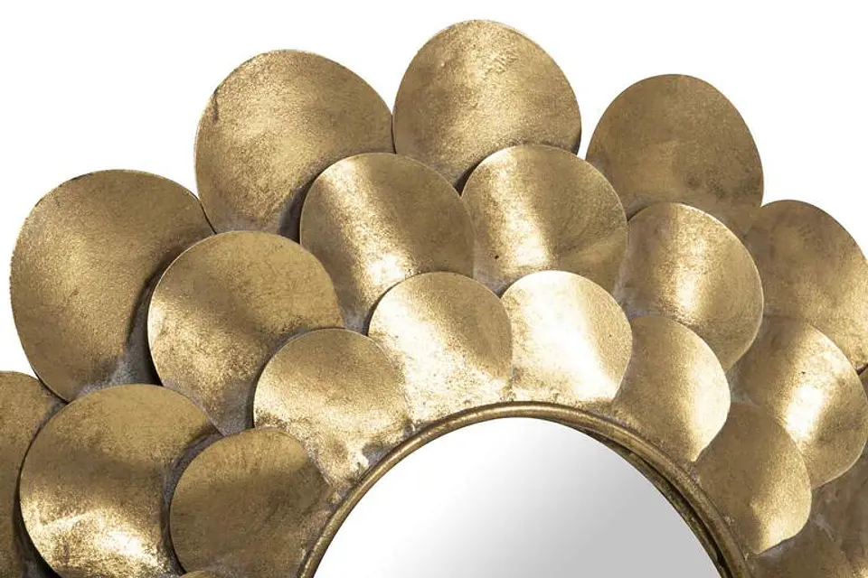 Espelho Redondo em Metal Dourado 71cm 2