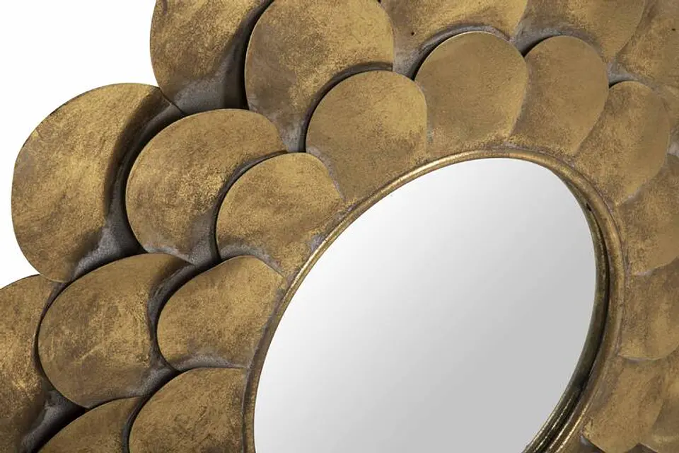 Espelho Redondo em Metal Dourado 71cm 3