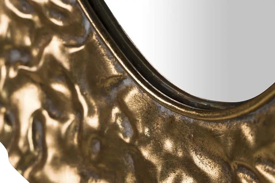 Espelho de Parede Irregular em Metal Dourado 74x42 cm 3