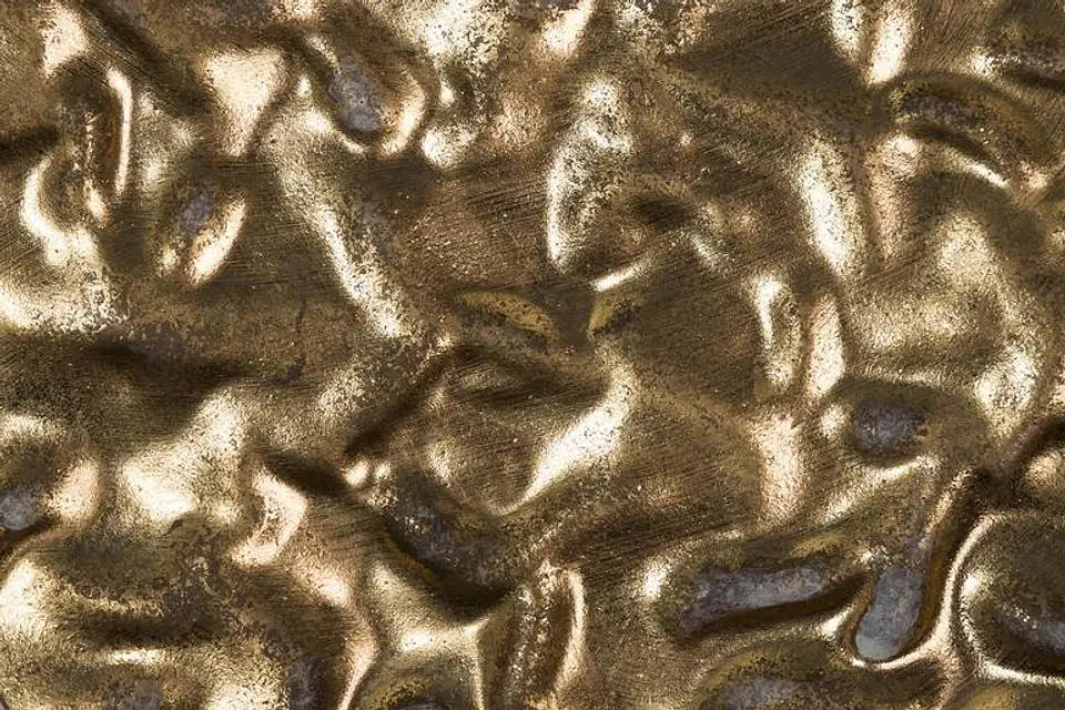 Espelho de Parede Irregular em Metal Dourado 74x42 cm 4