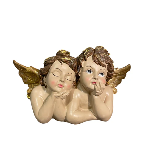 Anjo com Asas Douradas – 21 x 9 x 11 cm