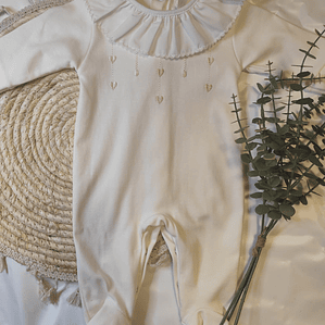 Babygrow com gola em renda