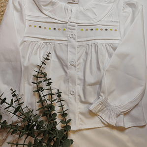 Camisa bordada com gola