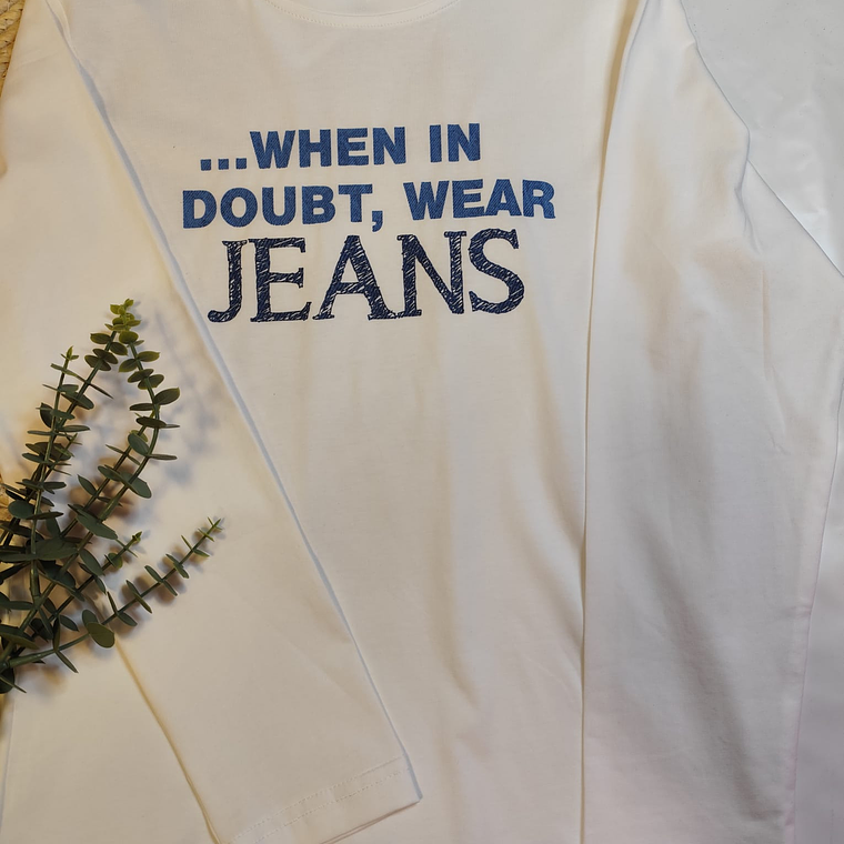 T-shirt manga comprida jeans 2