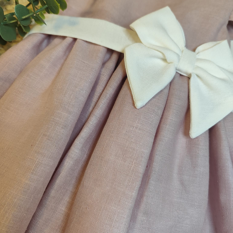 Vestido manga curta com laço 5