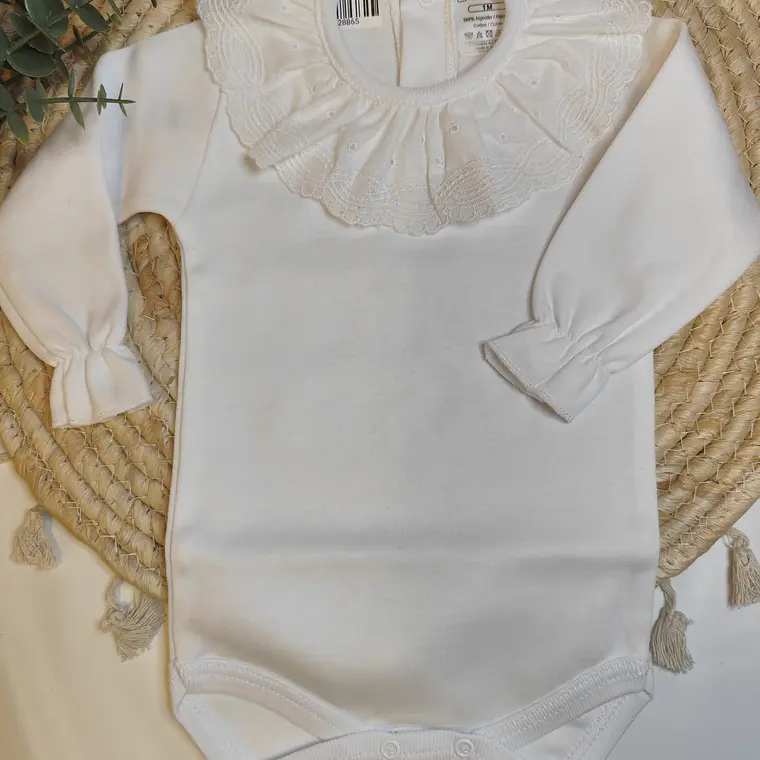 Body algodão com gola bordada 1