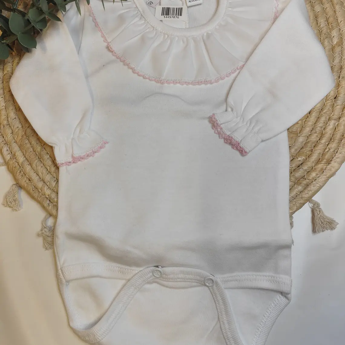 Body com carda, gola rosa 1