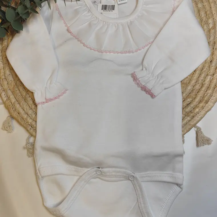 Body com carda, gola rosa 1