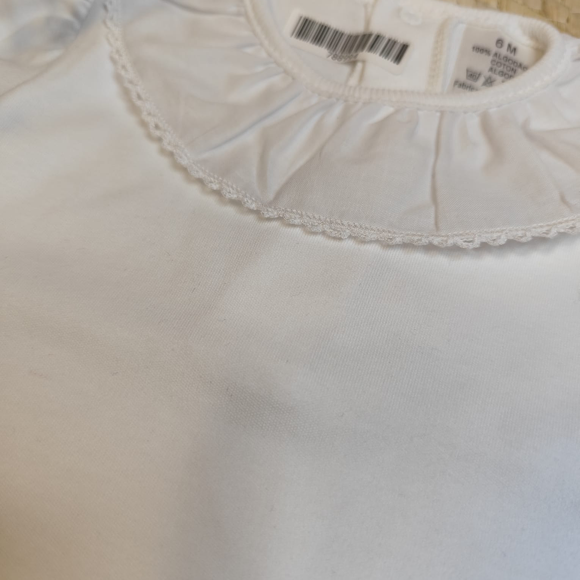 Body manga curta de algodão com gola bordada 2