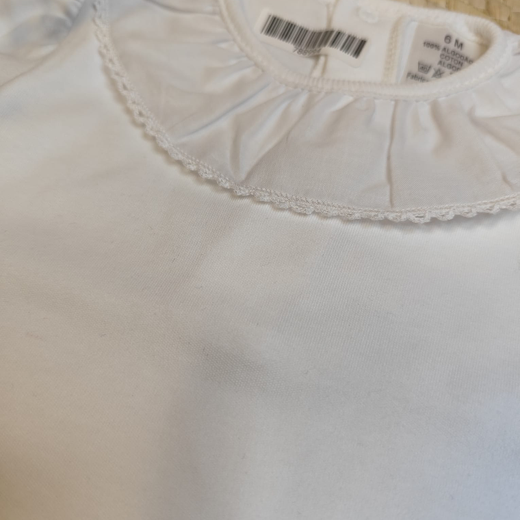 Body manga curta de algodão com gola bordada 2