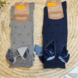 Meias altas com laço