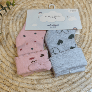 Conjunto 2 pares de meias com dobra