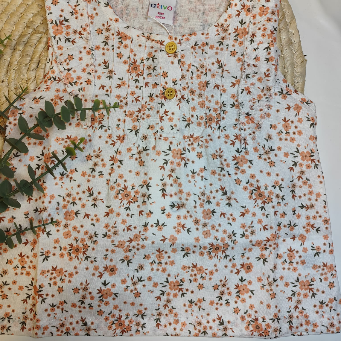 Blusa manga cava florida 1