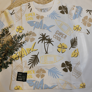 T-shirt manga curta tropical