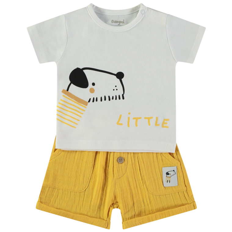 Conjunto calção linho dog 1