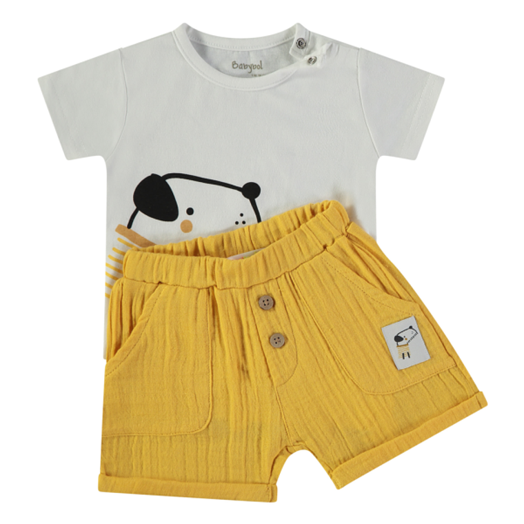 Conjunto calção linho dog 3