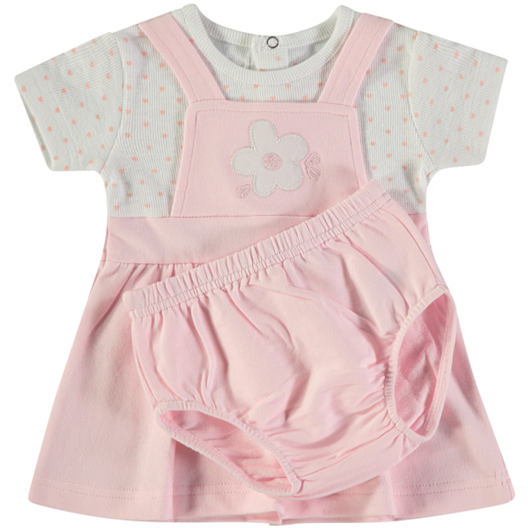 Vestido com cueca flores rosa 3