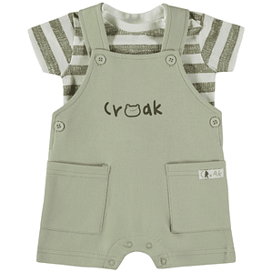 Jardineira com t-shirt croak