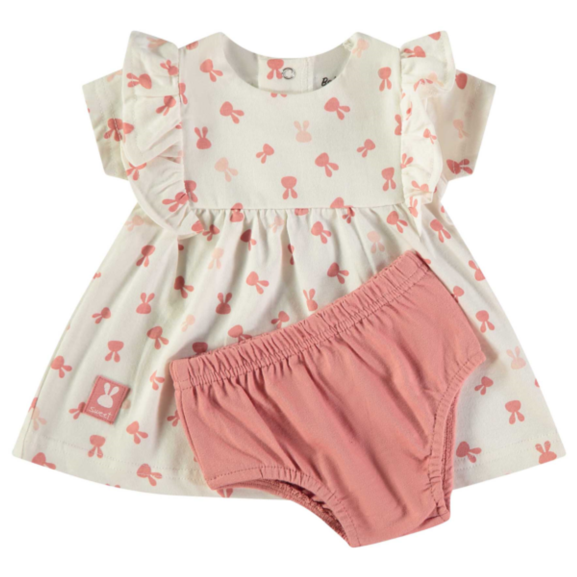 Vestido com cueca e laço cabelo 3