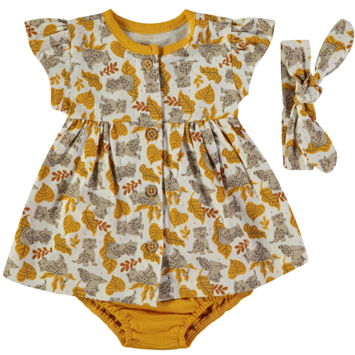 Vestido com cueca e laço cabelo 3