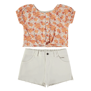 Conjunto calção de ganga e t-shirt