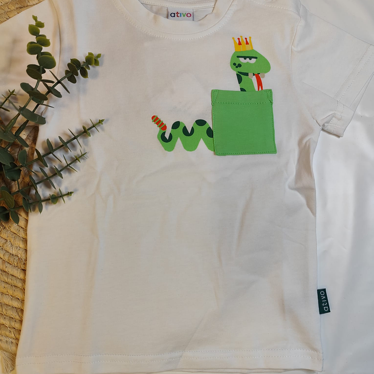 T-shirt manga curta lagarta 1