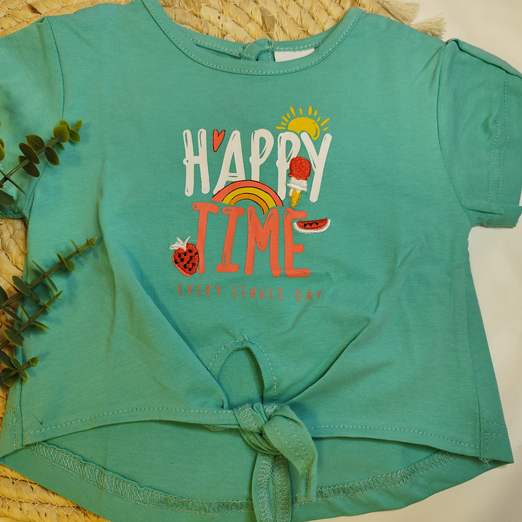 T-shirt manga curta happy time 2