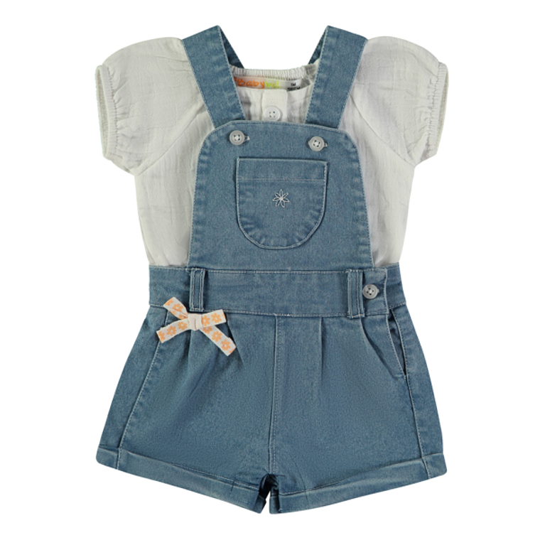 Jardineira calção com t-shirt 1