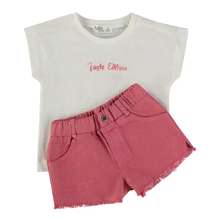 Conjunto calção rosa 1