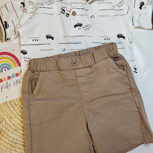 Conjunto polo e calção carros