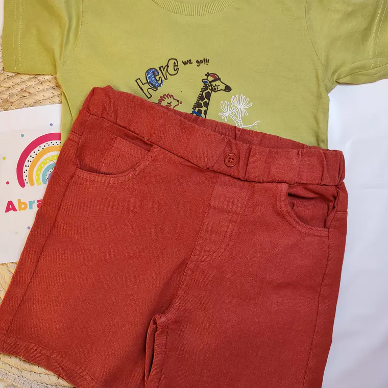 Conjunto calção e t-shirt girafa 1