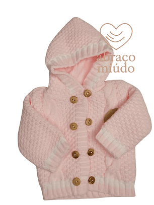 Casaco de malha duplo com capuz – 0/3 meses (várias cores)
