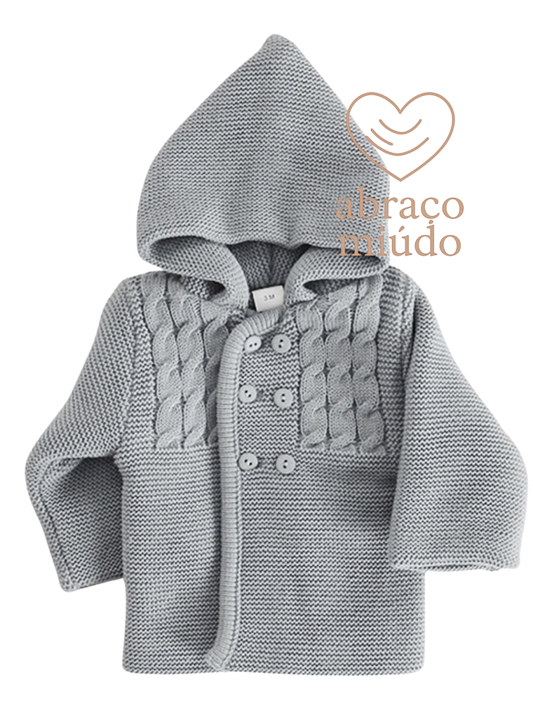 Casaco de malha duplo com capuz – várias cores (3 a 12 meses)  3