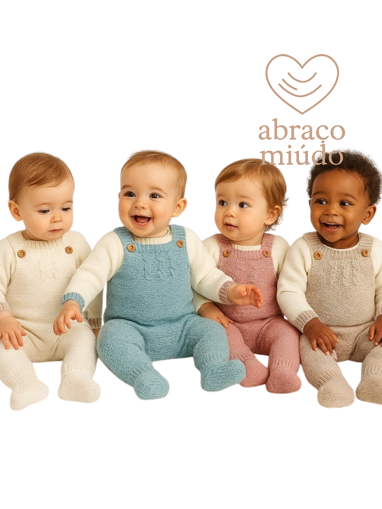 Jardineira de malha com camisola – várias cores (1 a 6 meses)  1